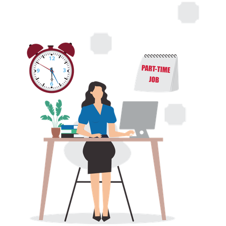Femme d'affaires travaillant sur les délais  Illustration