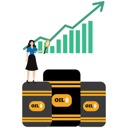 Femme d'affaires travaillant dans l'industrie pétrolière  Illustration