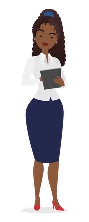 Femme d'affaires utilisant une tablette  Illustration