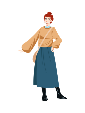 Femme en vêtements de marque  Illustration