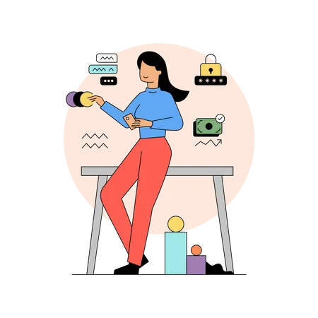 Femme en gestion financière  Illustration