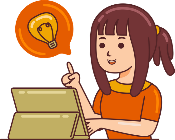 Femme designer travaillant sur une idée de conception  Illustration
