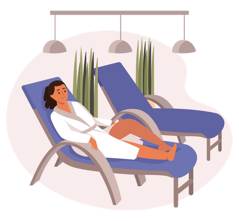 Femme relaxante sur une chaise  Illustration