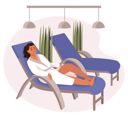 Femme relaxante sur une chaise  Illustration