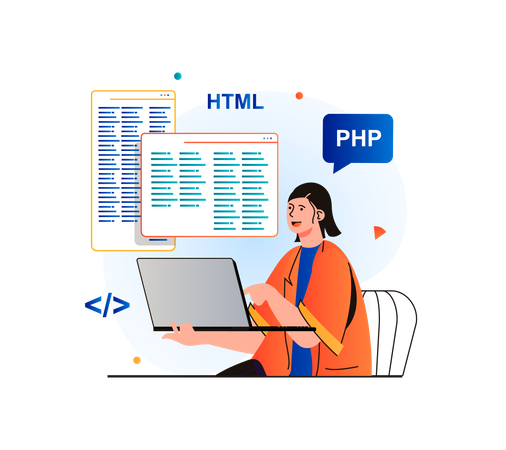 Femme développeur web  Illustration