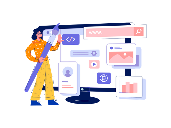 Femme développeur web  Illustration
