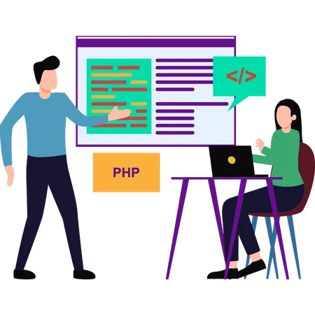 La Fille Code PHP Illustration