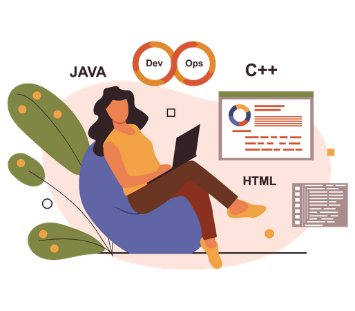 Femme développeur web  Illustration