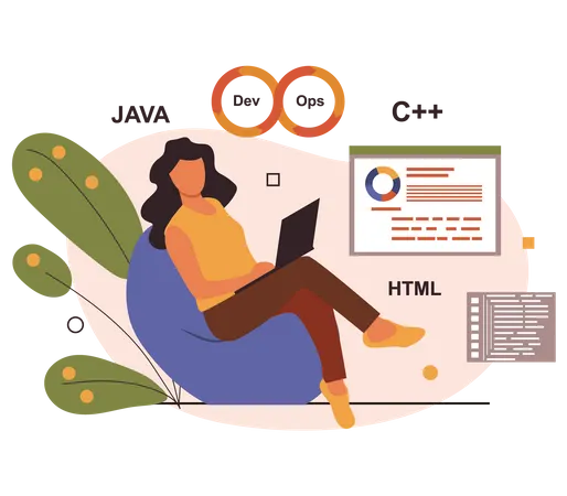 Femme développeur web  Illustration