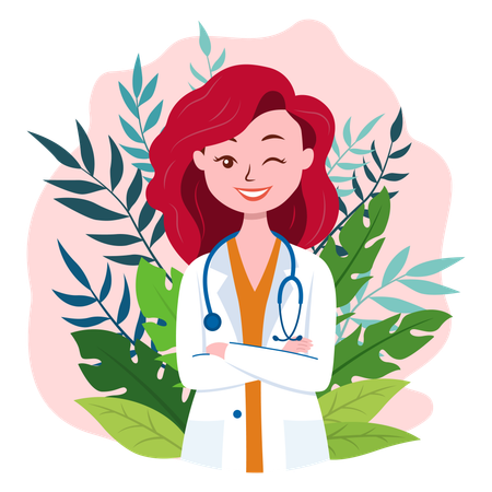 Une femme devient médecin  Illustration