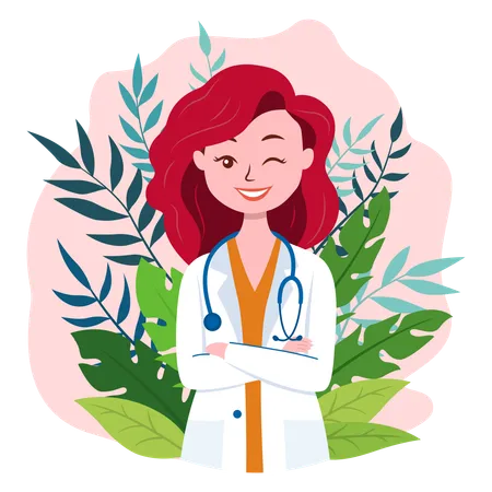 Une femme devient médecin  Illustration