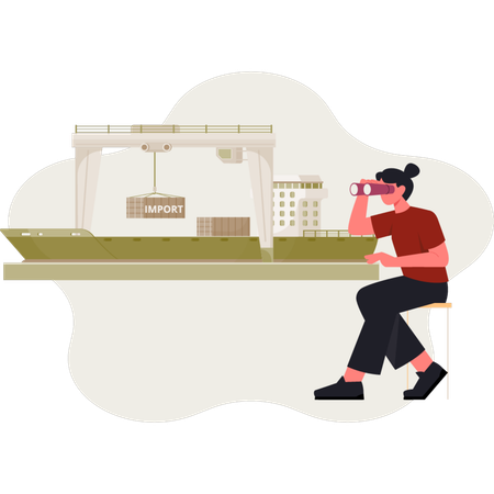 Gestionnaire féminine travaillant à l’usine  Illustration