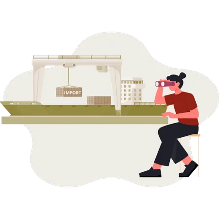 Gestionnaire féminine travaillant à l’usine  Illustration