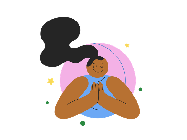 Femme disant namaste  Illustration