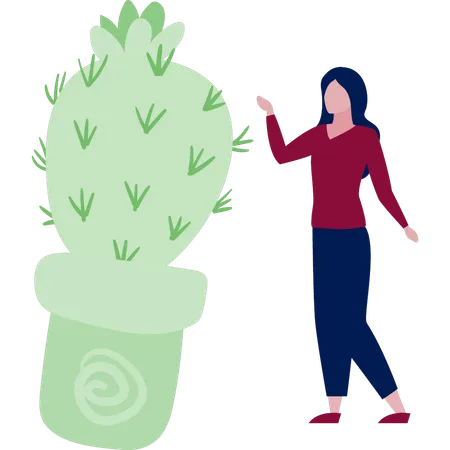 Une femme discute de la plante Echinococcus  Illustration