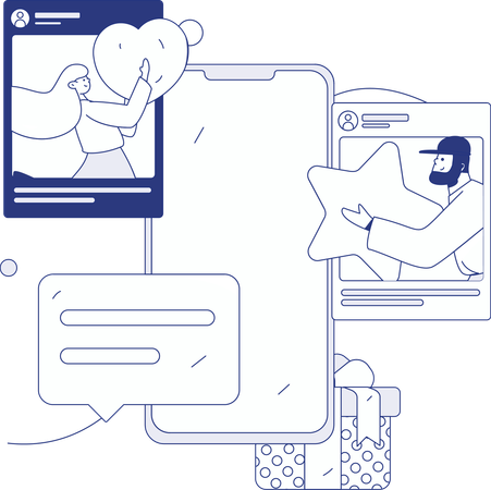 Femme discutant en ligne  Illustration