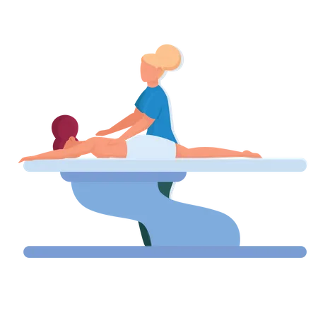 Femme donnant un massage à une jeune femme  Illustration