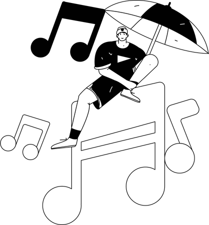 Femme écoutant de la musique  Illustration