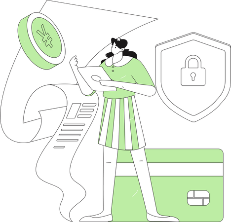 Femme effectuant un paiement par carte  Illustration