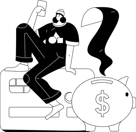 Femme effectuant un reçu de paiement par carte  Illustration