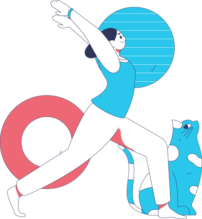 Une femme exécute Surya Namaskar  Illustration