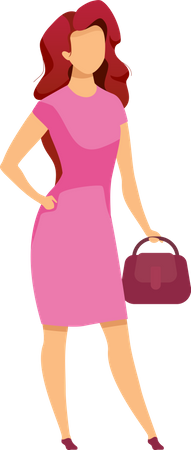 Femme élégante en robe formelle  Illustration