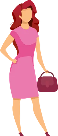 Femme élégante en robe formelle  Illustration