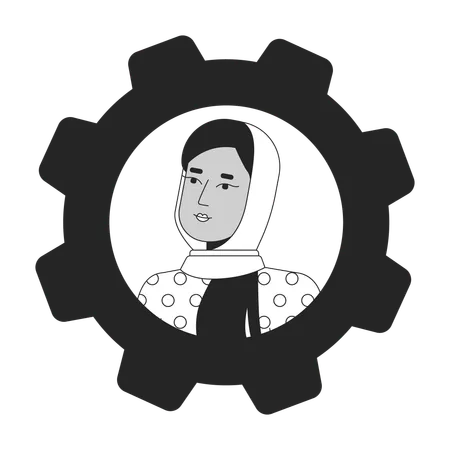 Employée de bureau en hijab  Illustration