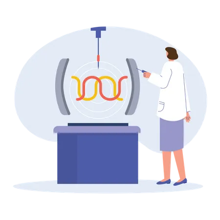 Travailleuse de laboratoire travaillant sur une expérience  Illustration