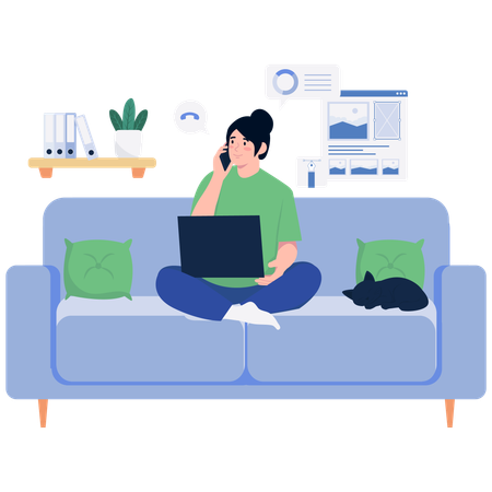 Femme en appel d'affaires  Illustration