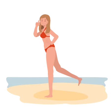 Femme en bikini  Illustration