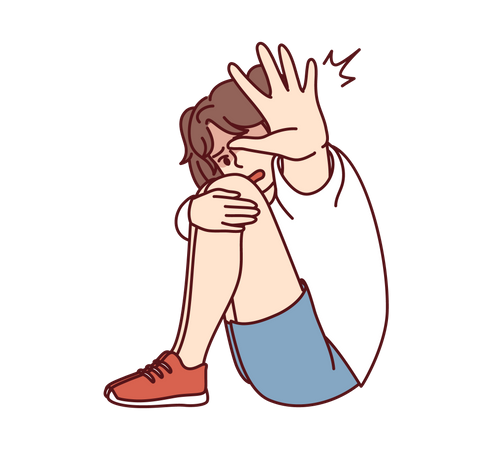 Femme en colère disant stop  Illustration