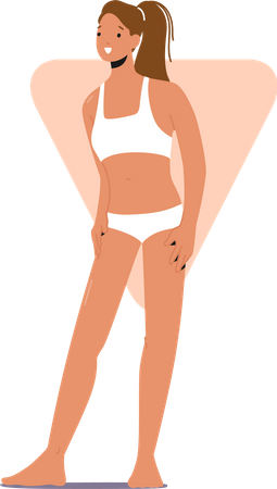 Fit femme portant un bikini posant pour la photo  Illustration