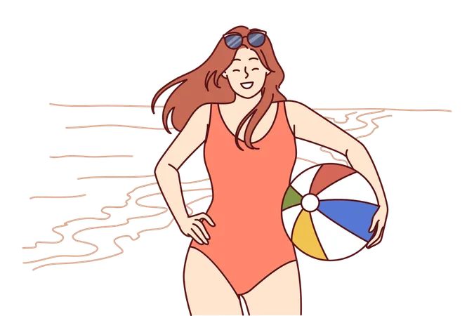 Femme en maillot de bain  Illustration