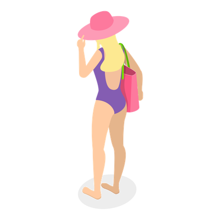 Femme en maillot de bain  Illustration