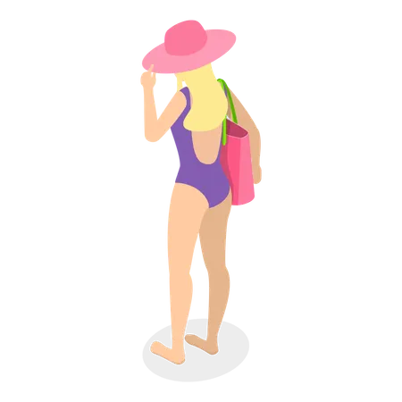 Femme en maillot de bain  Illustration