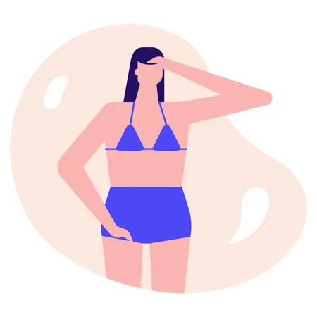 Femme en maillot de bain  Illustration