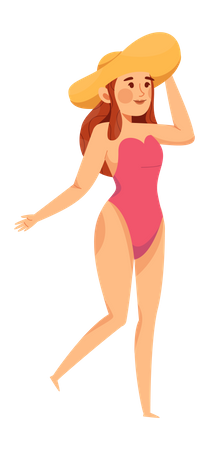 Femme en maillot de bain  Illustration