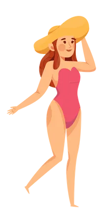 Femme en maillot de bain  Illustration