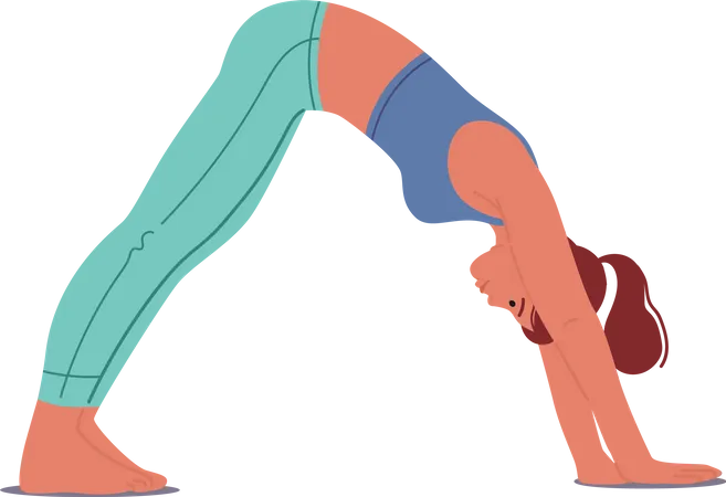 Femme dans la pose de yoga Parvathasana  Illustration