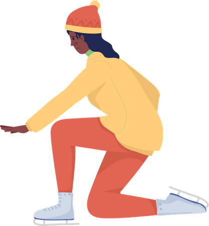 Femme en patins à glace  Illustration