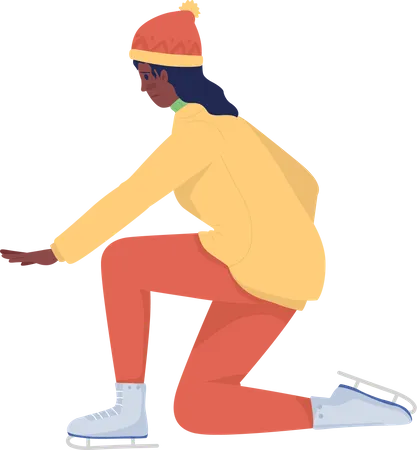 Femme en patins à glace  Illustration