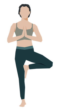 Femme en pose de yoga  Illustration