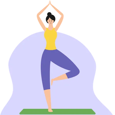 Femme en pose de yoga  Illustration