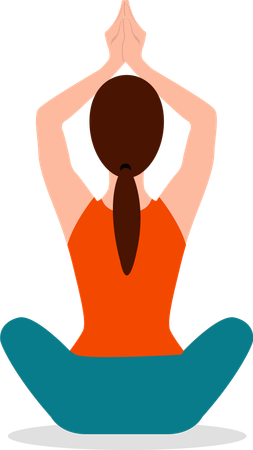 Femme faisant une posture de yoga en position assise  Illustration