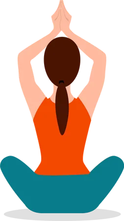 Femme faisant une posture de yoga en position assise  Illustration