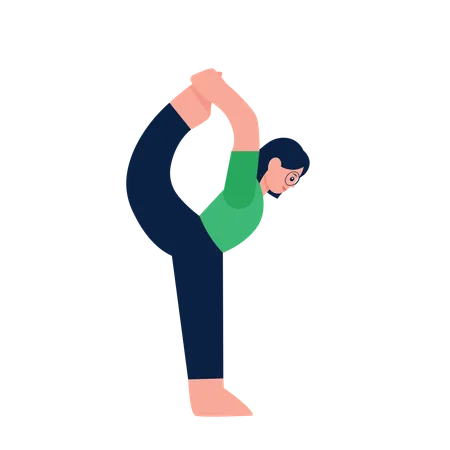 Femme faisant la posture de yoga en demi-arc debout  Illustration