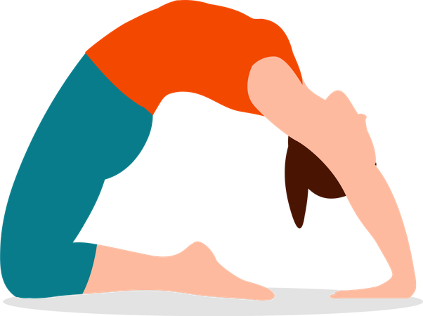 Femme faisant la position du pigeon en yoga  Illustration