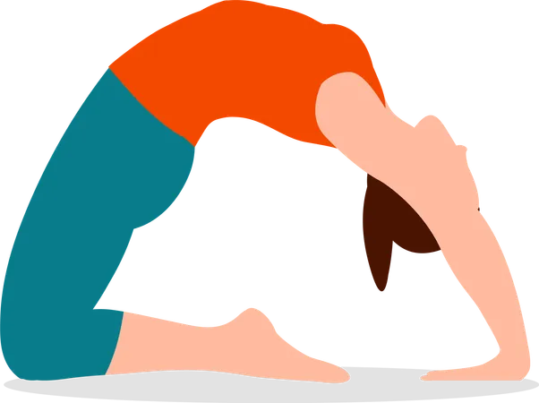 Femme faisant la position du pigeon en yoga  Illustration