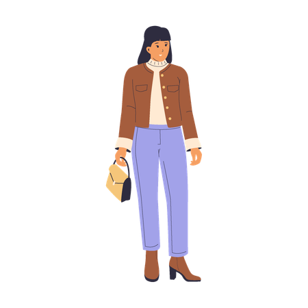 Femme en tenue d'hiver  Illustration